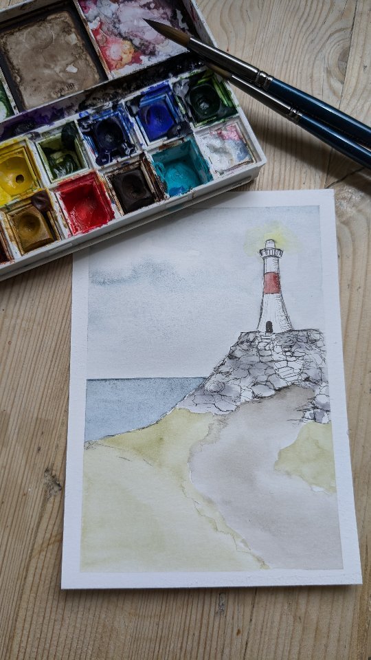 Quick lunchtime lighthouse.

#painting #watercolour #watercolor #art #worldwatercolormonth2024 #worldwatercolormonth #lighthouse #iwanttomarryalighthousekeeper